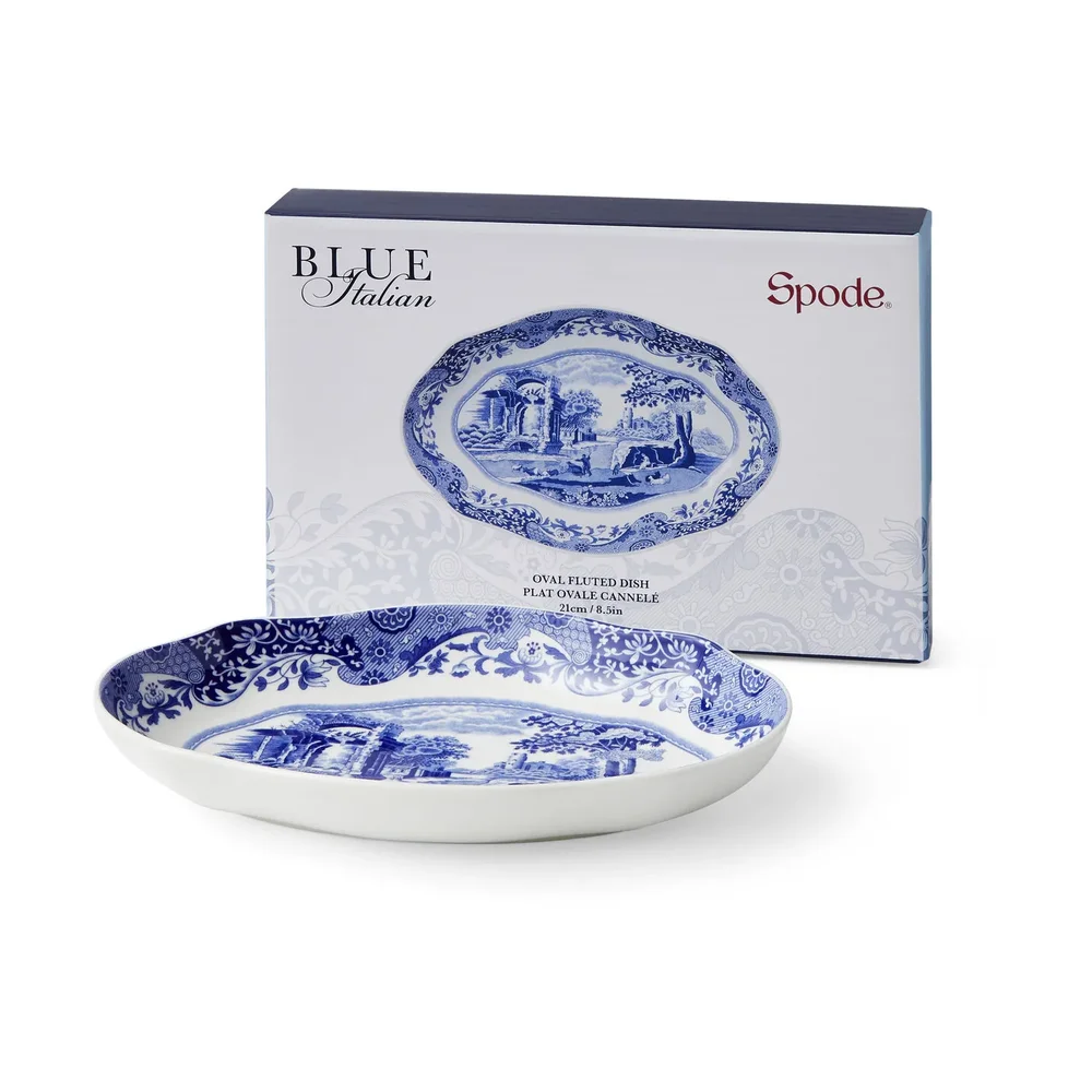Blå Italiensk fet oval 14×21 cm v:1159578 Blå Italiensk fet oval 14×21 cm v:1159578