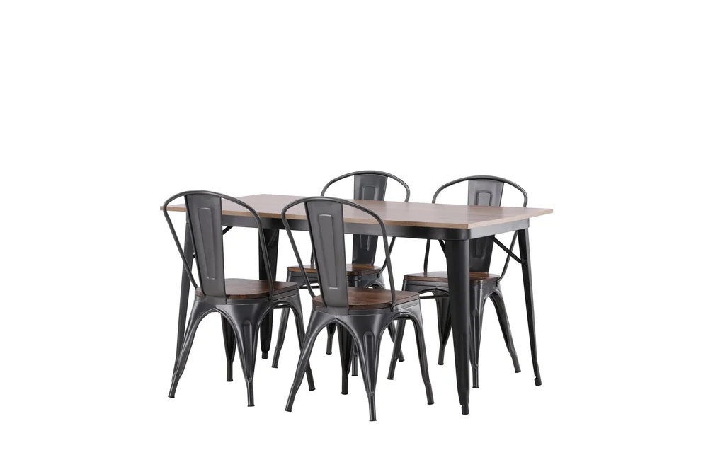 Spisegruppe Tudera 140 cm Rektangulær med 4 Mavlo Stoler v:2934429