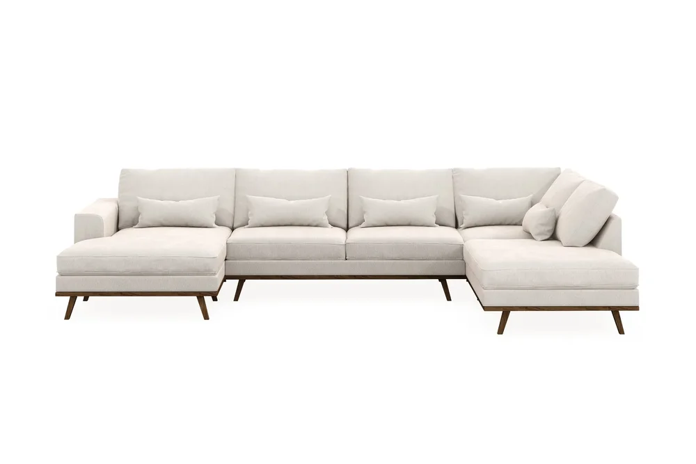 Copenhagen 5-seters Høyrevendt U-formet Sofa med Divan og Sjeselong i Fløyel v:8951047 Copenhagen 5-seters Høyrevendt U-formet Sofa med Divan og Sjeselong i Fløyel v:8951047
