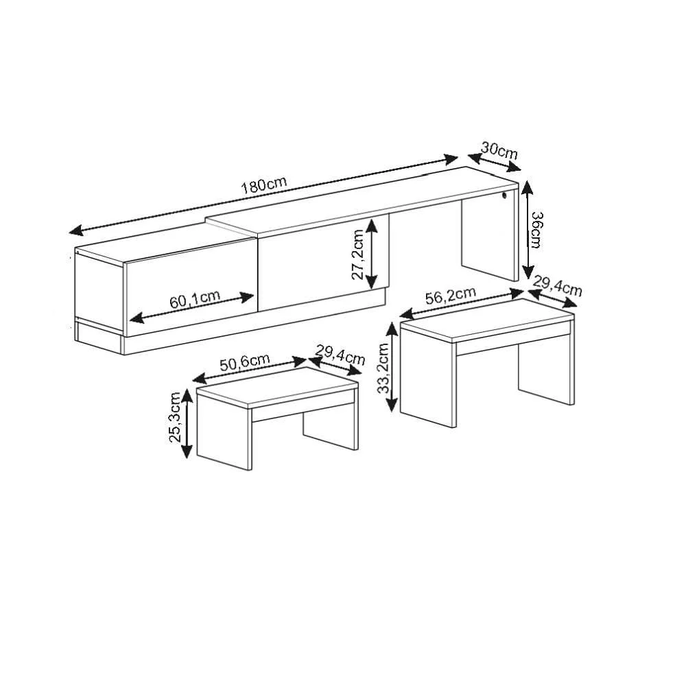 Zalven TV-benk 180x36x30 cm v:5879167