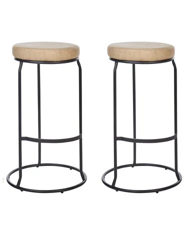 Sett med 2 barstoler MILROY Kunstskinn Beige v:5298192 Sett med 2 barstoler MILROY Kunstskinn Beige v:5298192