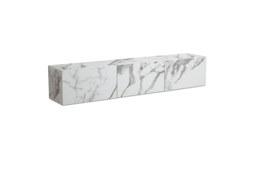 Lavbord Wohnling Foliert oppheng med klaffdør Moderne Marmor, Hvit, 160 cm v:9486998 Lavbord Wohnling Foliert oppheng med klaffdør Moderne Marmor, Hvit, 160 cm v:9486998
