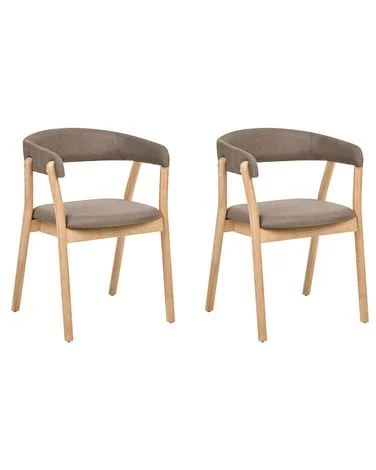 Sett med 2 spisestoler MYLO Lysebrun/brun v:5864301