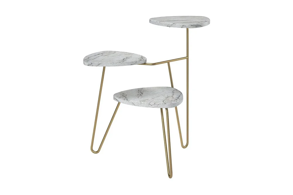 AtHena Sidebord 55 cm Marmorlook/Hvit/Messing v:5129944 AtHena Sidebord 55 cm Marmorlook/Hvit/Messing v:5129944