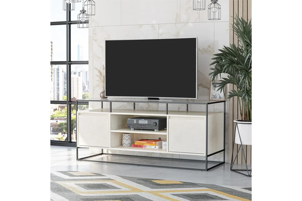 Camley Tv-benk 136,6x49,8 cm Hvit v:2397934