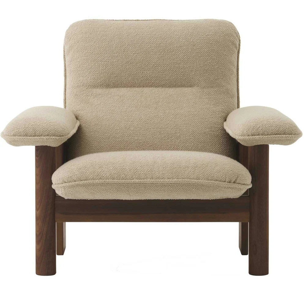 Brasilia Lenestol, Mørkbeiset Eik / Bouclé 02 Beige v:3202077