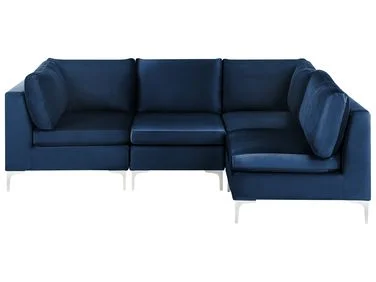 Modulær hjørnesofa 4-seters EVJA Fløyel Marineblå Venstrevendt v:6912664 Modulær hjørnesofa 4-seters EVJA Fløyel Marineblå Venstrevendt v:6912664