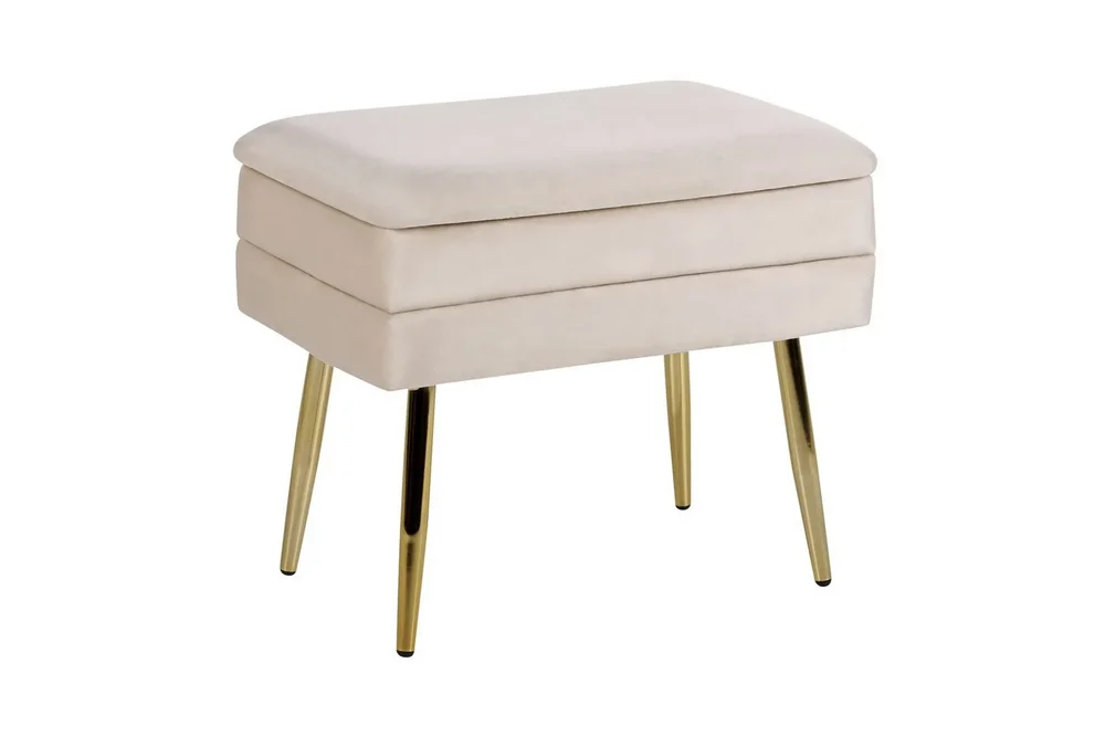 Oppbevaringsbenk Odessa Beige/Gull v:8127254