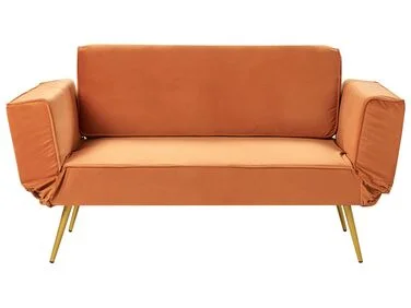Sovesofa 2-seters SAARELA Fløyel Oransje v:1678506 Sovesofa 2-seters SAARELA Fløyel Oransje v:1678506