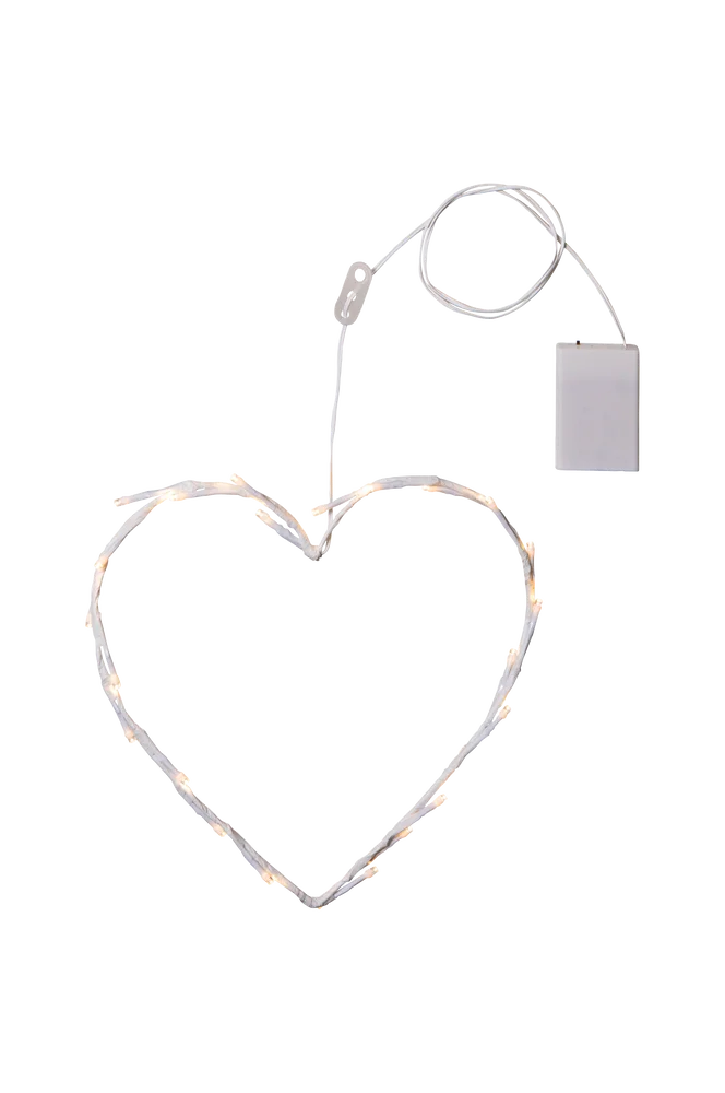 Crispy hjerte 27 cm – Hvit – Belysning | m v:5419977