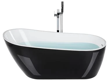 Frittstående badekar SOLARTE 170 x 78 cm Svart/hvit v:7292902