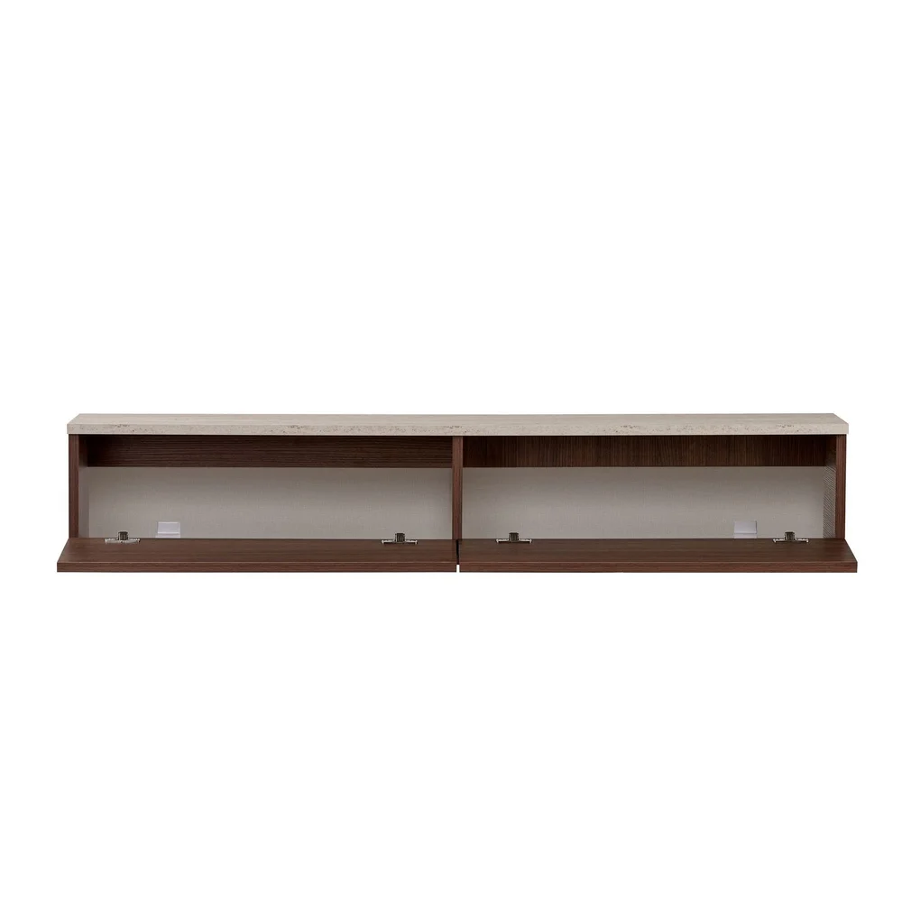 TV-benk Nordure Ligne (160 x 25 x 25 cm) Travertin valnøtt v:6994491