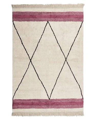 Teppe AFSAR Lys beige 140 x 200 cm Bomull v:7213794 Teppe AFSAR Lys beige 140 x 200 cm Bomull v:7213794