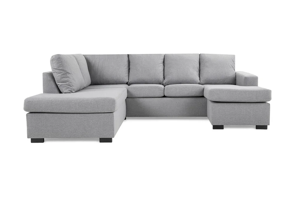 Crazy 4-seters Venstrevendt U-formet Large Sofa med Divan og Sjeselong i Stoff v:9692137