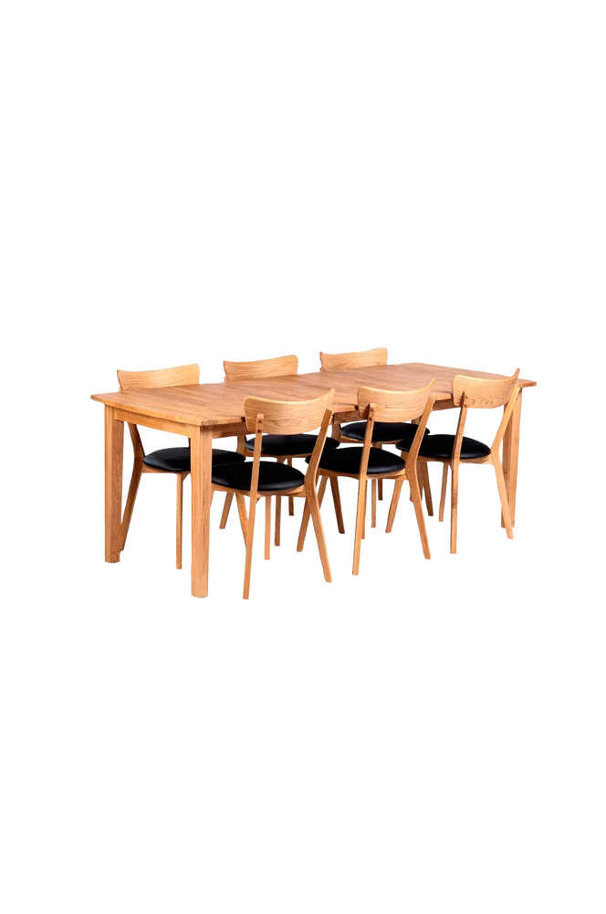 Spisebord « Visby With Chairs » og 6 «Växjö»-stoler – Brun m v:309917