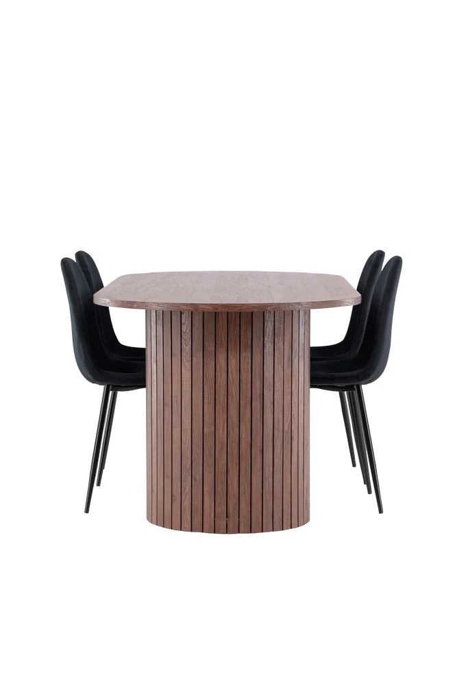Härön spisebord med Polar spisestol – Svart m v:6020878 Härön spisebord med Polar spisestol – Svart m v:6020878