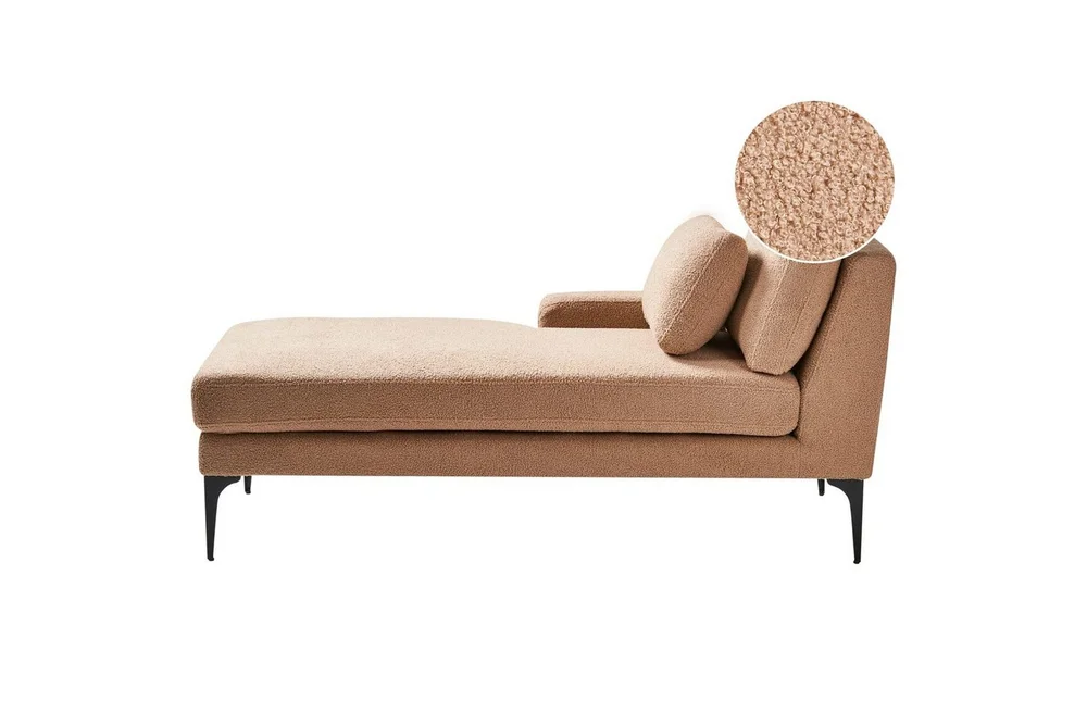 Schäslong Beliani Ewron Beige, svart, Högervänd Beige||Black Right-faced v:4308999