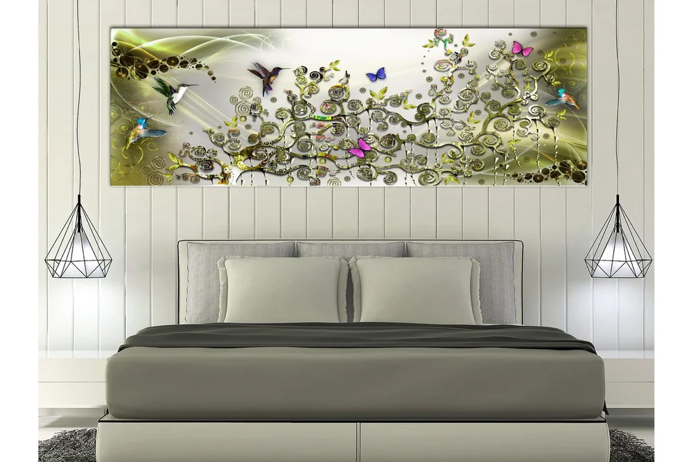 Tavle Hummingbirds Dance (1 Part) Green Narrow 135X45 v:5102642