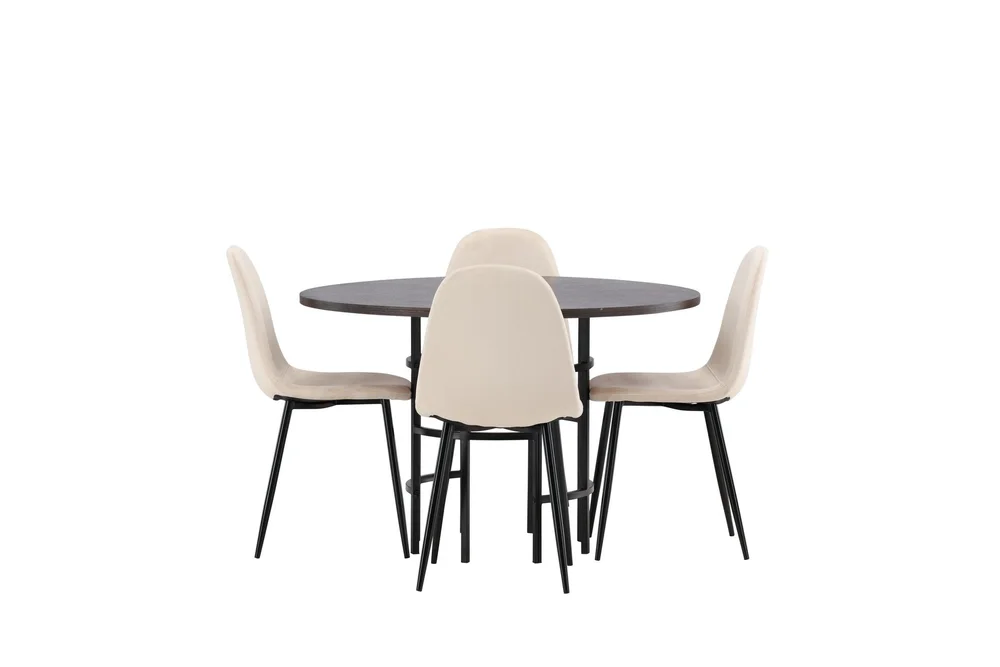 Copenhagen Spisegruppe 115 cm Rund med 4 Polar Stoler v:7367368 Copenhagen Spisegruppe 115 cm Rund med 4 Polar Stoler v:7367368