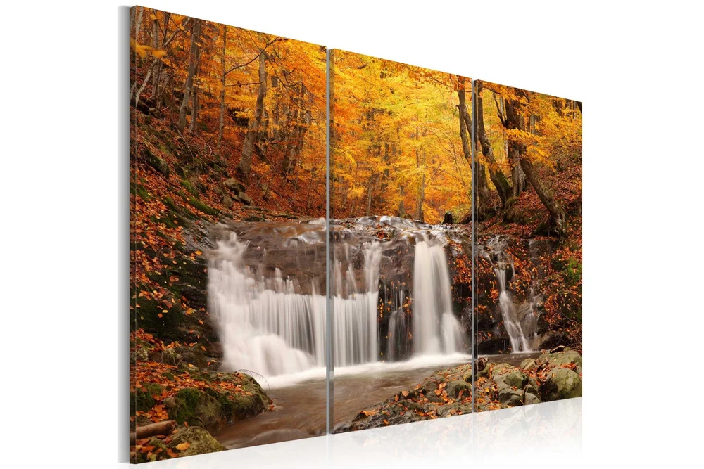 Bilde A Waterfall In The Middle Of Fall Trees 60×40 v:6920349 Bilde A Waterfall In The Middle Of Fall Trees 60×40 v:6920349
