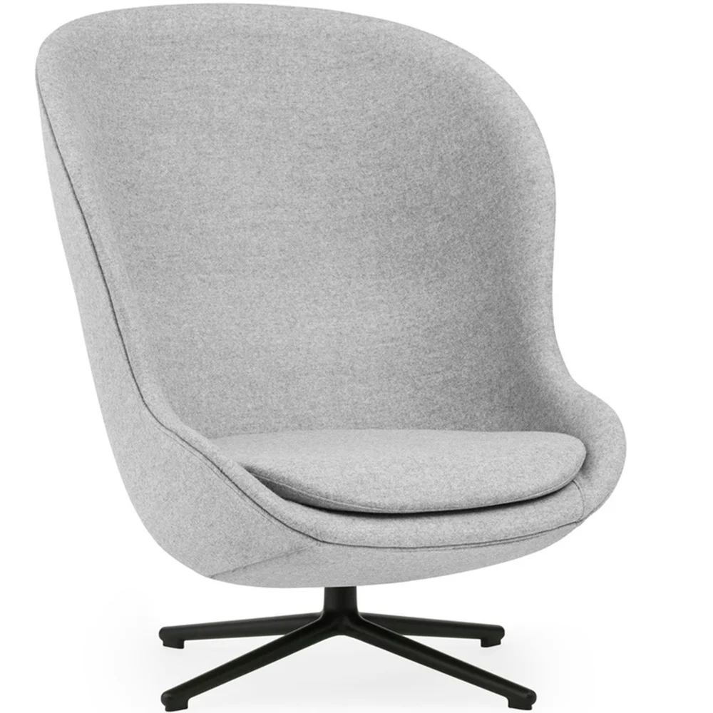 Hyg Lenestol Høy med Dreiefot, Grå / Svart Aluminium v:3648173