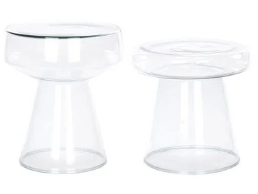 Sett med 2 sidebord LAGUNA/CALDERA Gjennomsiktig v:4536134