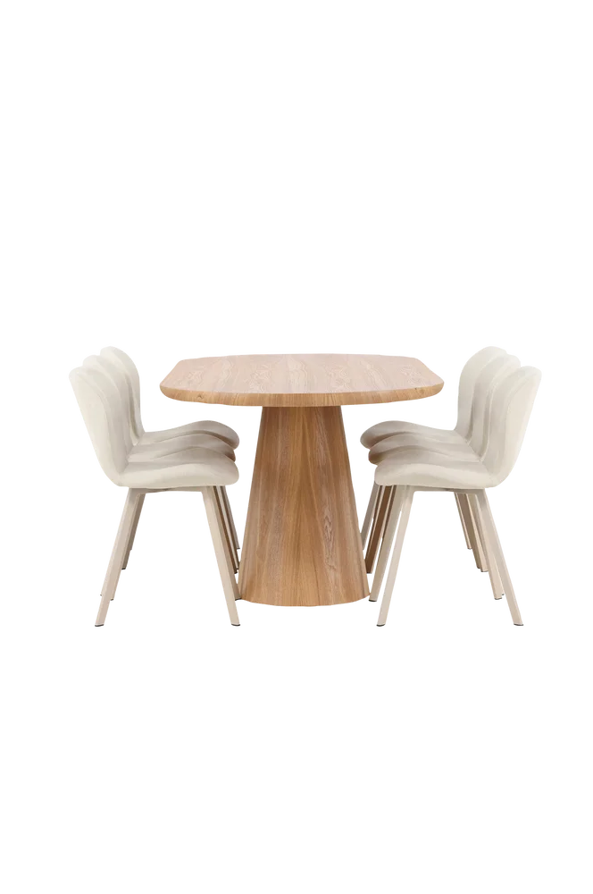 Spisebord Stjärnö med Lilja-stol – Beige m v:1165539