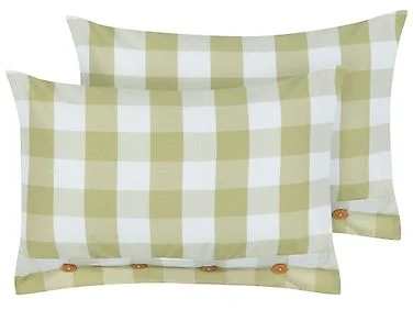Sett med 2 pynteputer TAMNINE 40 x 60 cm Lysegrønn Rutete mønster v:5155336