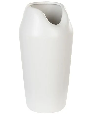 Dekorativ vase APAMEA 33 cm Steintøy Hvit v:9282771 Dekorativ vase APAMEA 33 cm Steintøy Hvit v:9282771