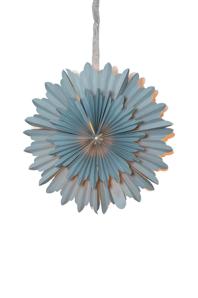 Papirstjerne Crystal – Blå – Belysning | m v:3222541 Papirstjerne Crystal – Blå – Belysning | m v:3222541