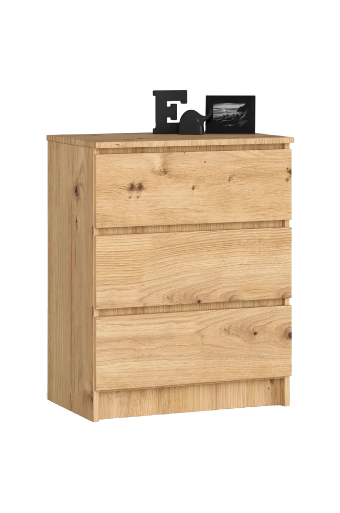 Akord kommode med 3 skuffer - Brun m v:6347498