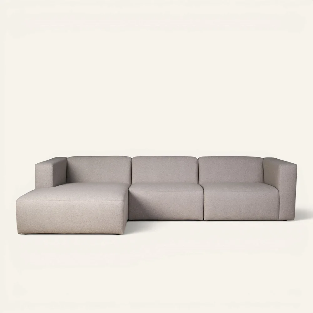 Modulsofa 3 deler sjeselong venstre beige – 314x154x73 cm v:4994400