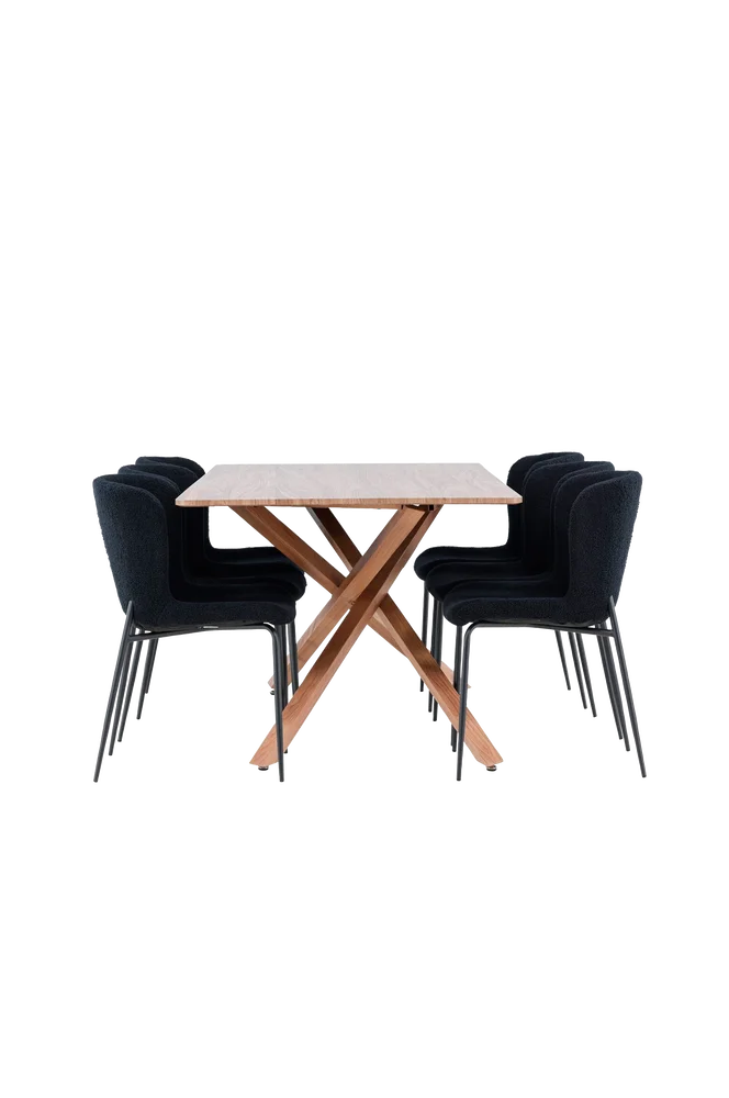 Piazza spisebord med Modesto spisestol – Svart m v:6054284