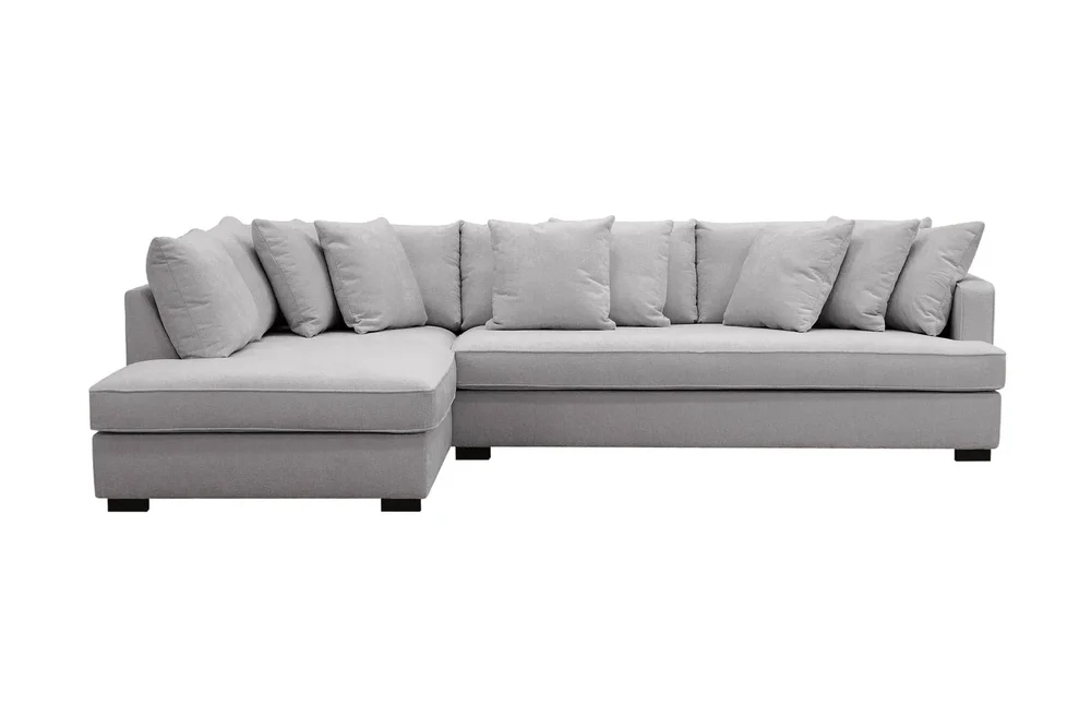 Rossita 4-seters Venstrevendt L-formet Dyp Sjeselongsofa med Hel Pute i Chenille v:4117677