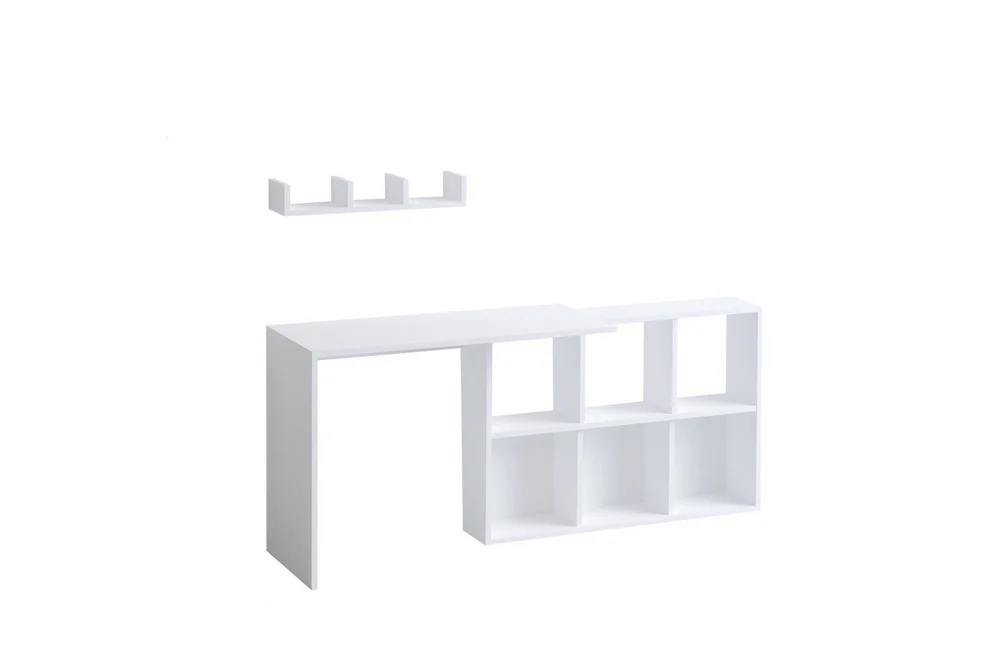 Kaus Skrivebord 74x45 cm Hvit/Brun v:6408713
