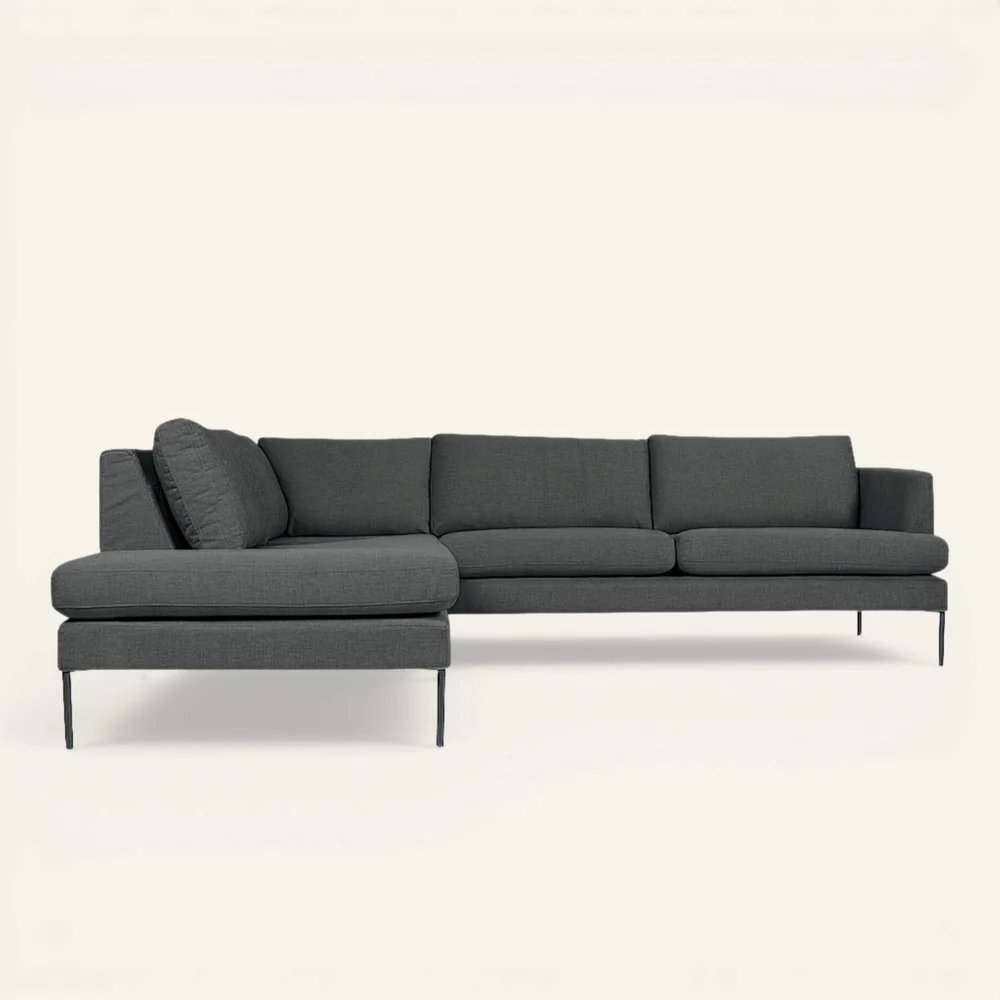 Sofa åpen ende venstre grå – 269x220x80 cm v:6284925