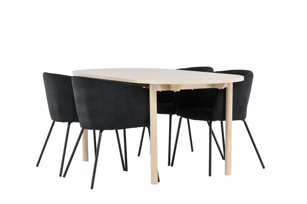 Andy Spisegruppe 180 cm Oval med 4 Berit stoler v:9966561