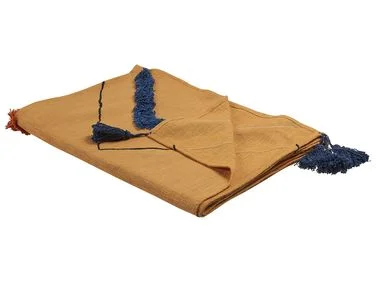 Pledd SHIMLA Bomull 130 x 180 cm Oransje v:4222586