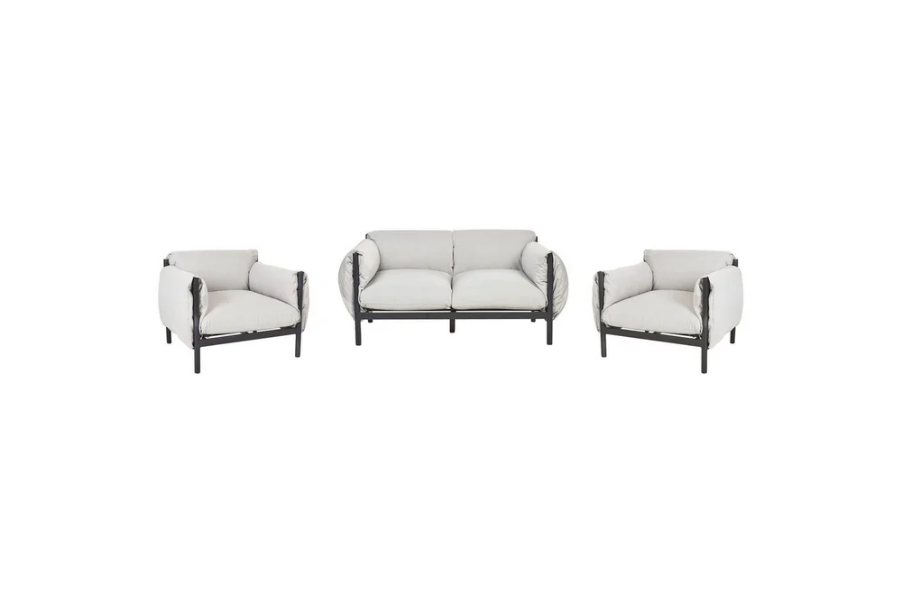 2-sitssoffa med fåtöljer Beliani Esperia Grey, Black v:2381563 2-sitssoffa med fåtöljer Beliani Esperia Grey, Black v:2381563