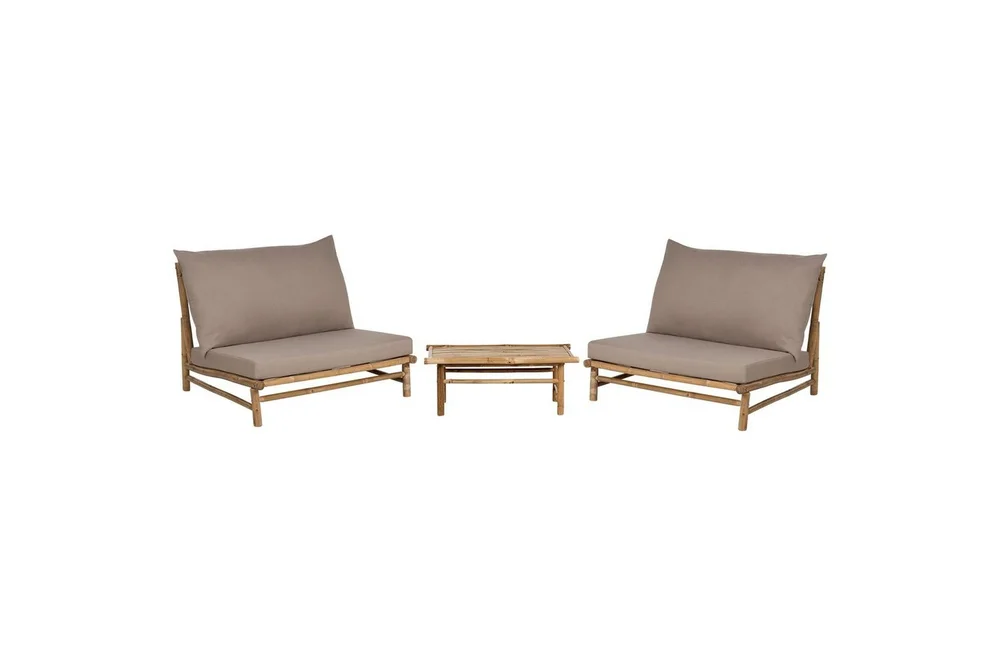 Loungeset Beliani Todi Ljus trä/Taupe Light wood||Taupe v:3438840