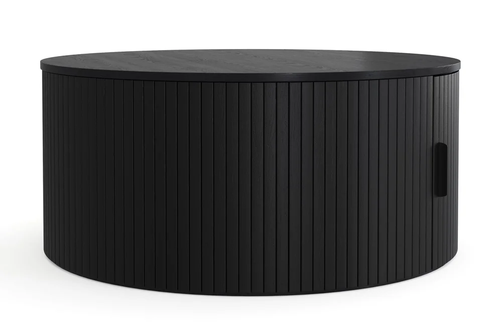 Noira Rundt Sofabord 80 cm med Oppbevaring Ribbet v:1844002