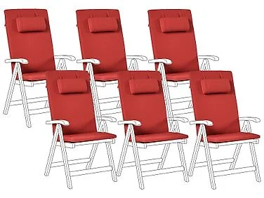 Sett med 6 rygg-/sitteputer JAVA/AMANTEA PREMIUM 50 x 71 cm Rød v:4034530 Sett med 6 rygg-/sitteputer JAVA/AMANTEA PREMIUM 50 x 71 cm Rød v:4034530