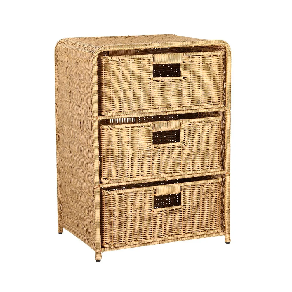 Hylle med 3 kurver HOME4YOU Basile 40x30x56 cm Natur v:1411951