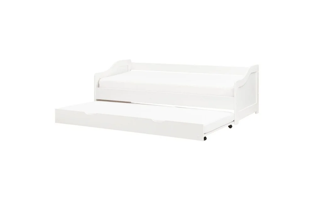 Dagbädd Beliani Luneray med lamellram Ljus Trä White v:2312011 Dagbädd Beliani Luneray med lamellram Ljus Trä White v:2312011