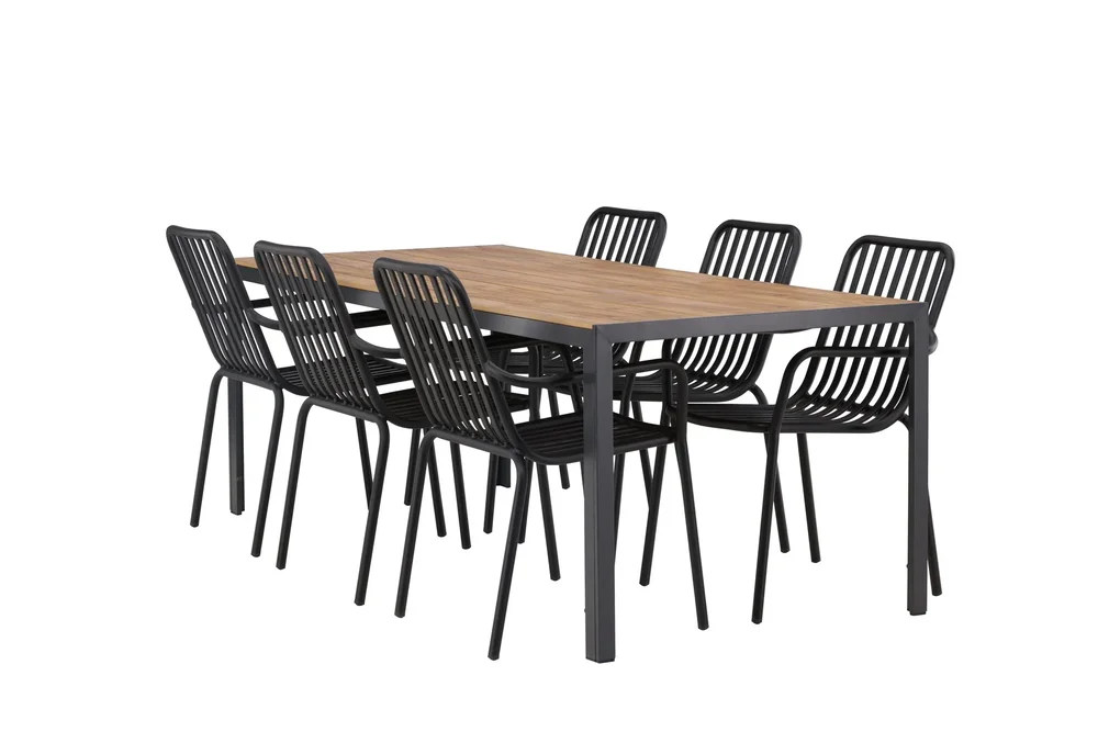 Break Spisegruppe 205 cm + 6 Peking Karmstoler v:2393484 Break Spisegruppe 205 cm + 6 Peking Karmstoler v:2393484