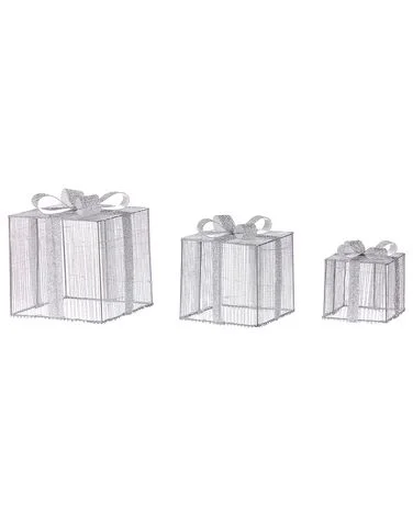 Utendørsdekorasjon LED ARNES 25/20/15 cm Julegaver Sølv v:2023633 Utendørsdekorasjon LED ARNES 25/20/15 cm Julegaver Sølv v:2023633
