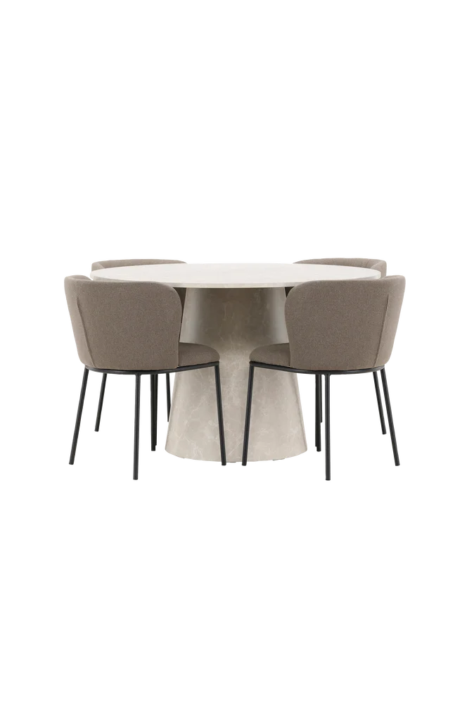 Spisebord Lanzo med Edina-stol - Brun m v:4436088