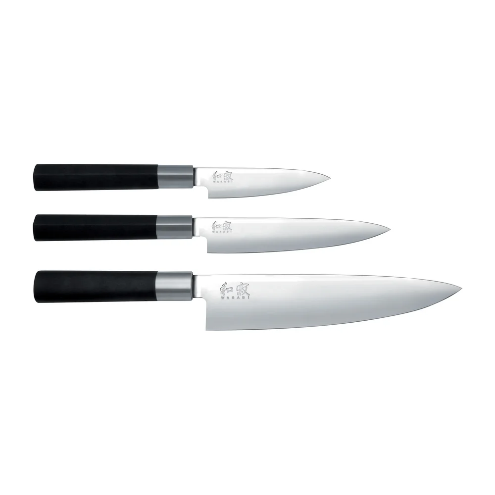 Kai Wasabi Black kokkeniv og 2 universalkniver sett v:2111471