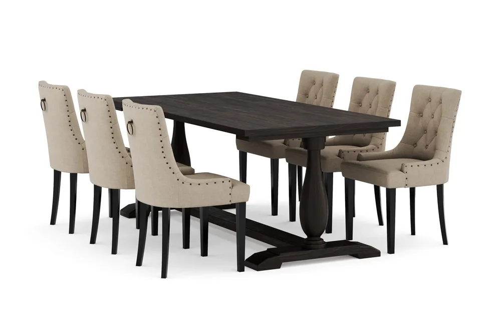 Dijon Matgruppe 200 cm med 6 Viktoria Spisestol v:4930505