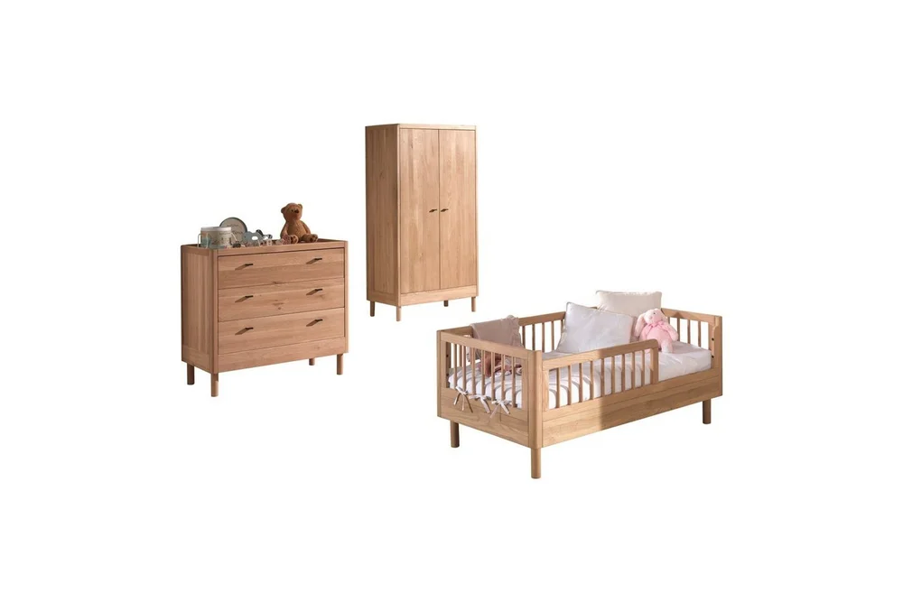 Juniorseng med kommode og garderobe Forrest Eik v:4014368